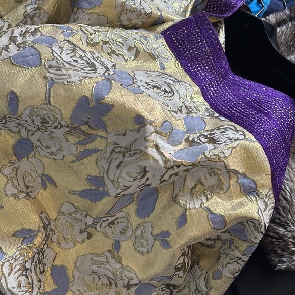 LUXURY CONSTANTINOPLE V Neck Floral Embellished Silk Maxi Dress Kaftan - Picture 10 of 15